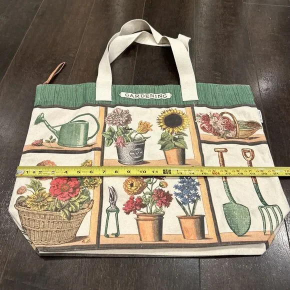 Cavallini & Co., "Gardening" Heavyweight Cotton Canvas Tote / Shopping Bag Large